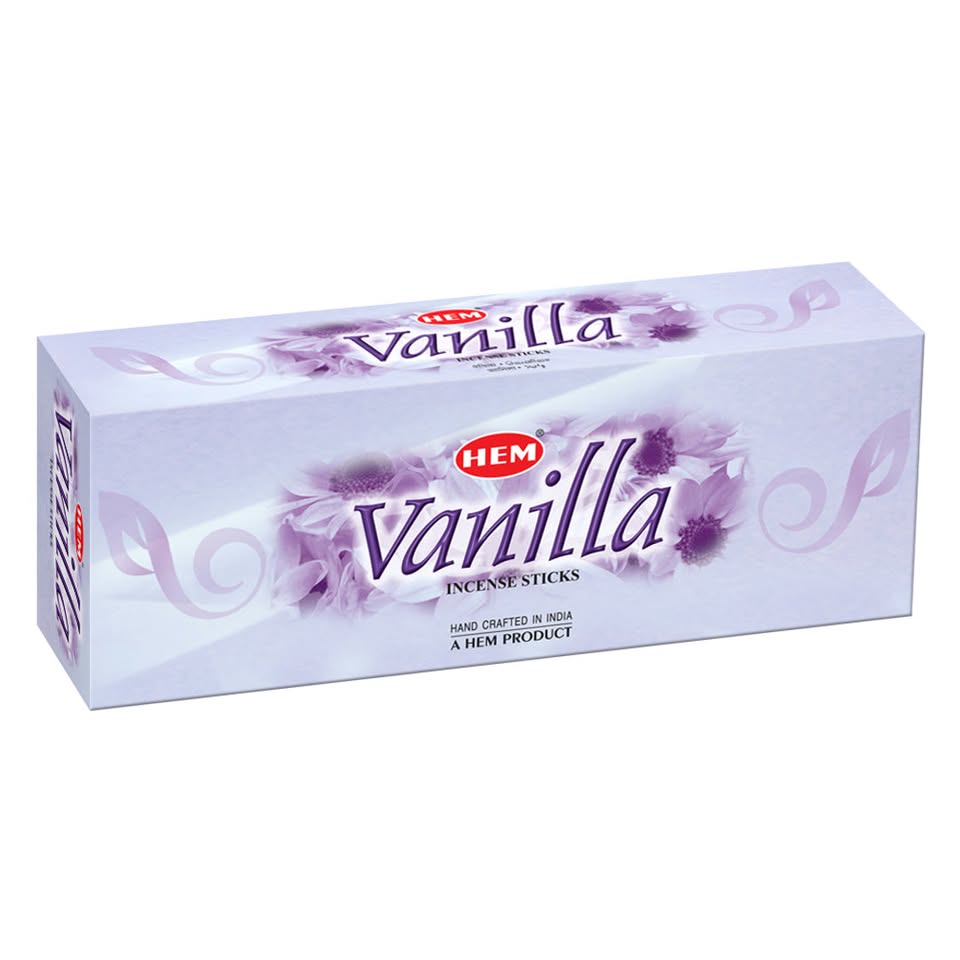 HEM Vanilla Incense Sticks - Pack of 6 (20 Sticks Each)